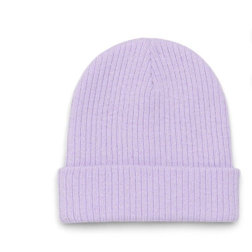 Girls Winter Gear, Ribbed Knit Beanie Hat, One Size, Purple, Wonder Nation - NEW